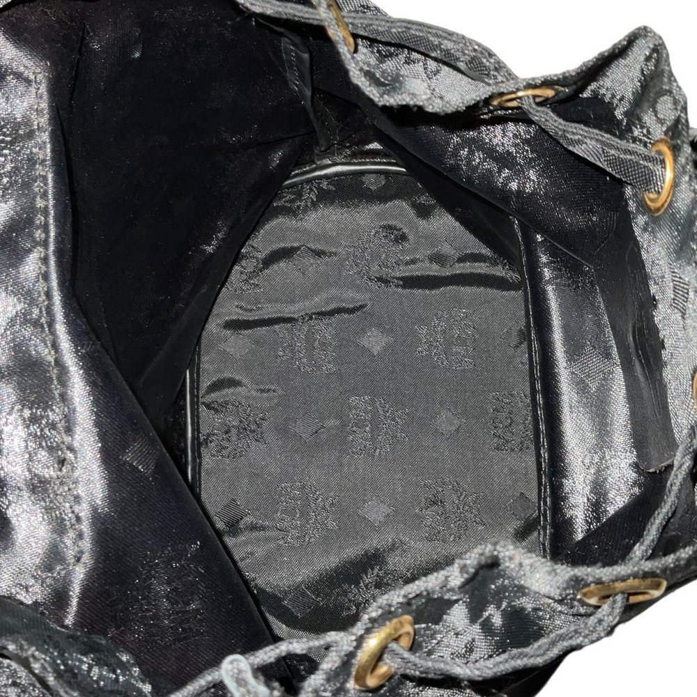 MCM Logo Nylon Small Black Backpack - Picture 7 of 15